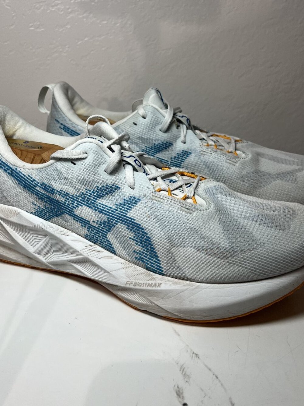 ASICS Novablast 5 Running Shoes Mens 11.5 Arctic Blue Aegean FF Blast Max